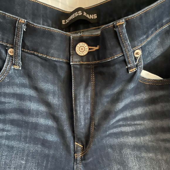 Express cropped skinny mid rise frayed jeans SZ 14 - Picture 6 of 11